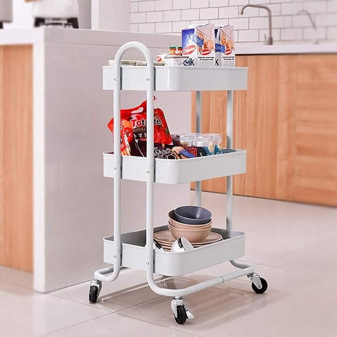 Carrito Organizador de 3 Niveles con Ruedas