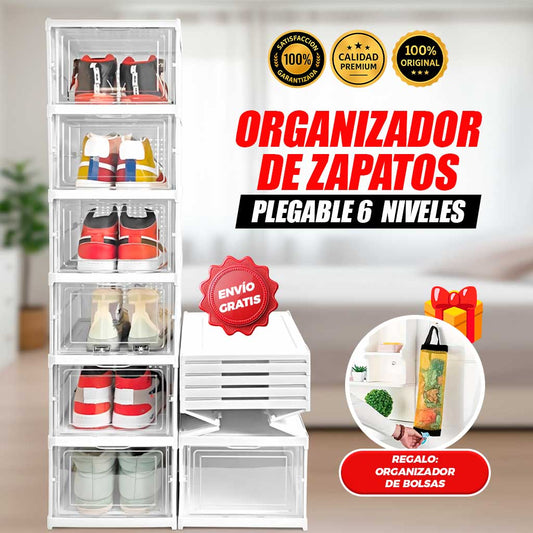 ORGANIZADOR DE ZAPATOS PLEGABLE 6  NIVELES 🤩😱 ¡Diseño tipo acordeón!