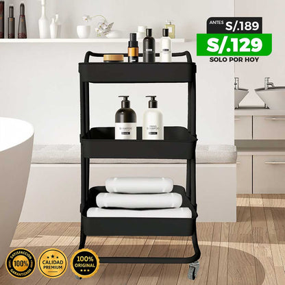 Carrito Organizador de 3 Niveles con Ruedas