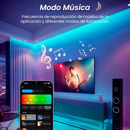 LUCES NEON RGB MAGICO 5MTS- BRILLAN CON RITMO 🎶