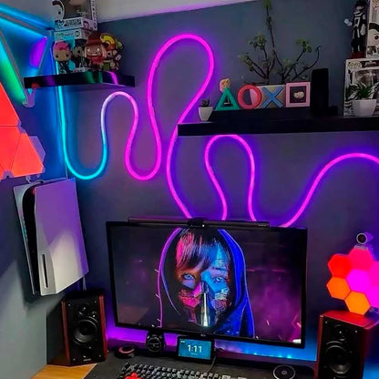 LUCES NEON RGB MAGICO 5MTS- BRILLAN CON RITMO 🎶