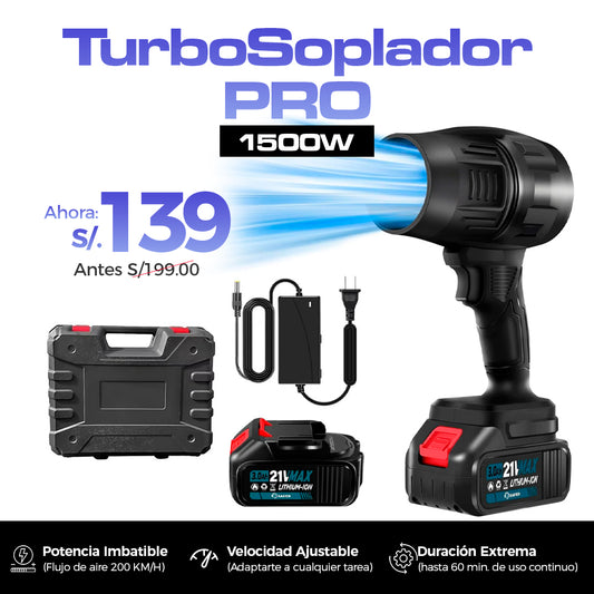 TurboSoplador PRO™ 1500W | 2 Baterías + Maletín GRATIS